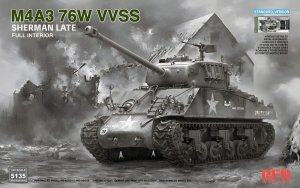 Rye Field Model 5135 - 1:35 M4A3 76W VVSS Sherman late with Full Interior