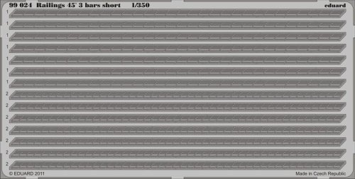Go to product EDUARD 99024 - 1:350 Railings 45´ 3 bars short