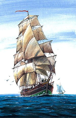 Go to product ZVEZDA 9011 - 1:100 English Brigantine