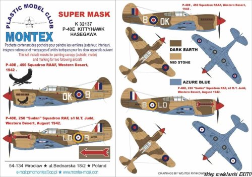 Go to product MONTEX K32137 - 1:32 P-40 E Desert RAF