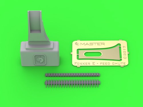 Go to product MASTER AM-32-105 - 1:32 Fokker E.II/E.III early ammo feed tray with ammunition belts for LMG 08 Spandau