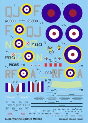 Go to product TECHMOD 72012 - 1:72 Spitfire Mk.I/IIb