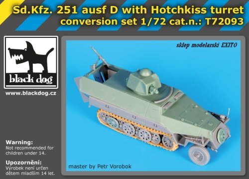 Go to product BLACK DOG T72093 - 1:72 Sd.Kfz.251 ausf D with Hotchkiss turret conversion set