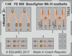 EDUARD FE869 - 1:48 Beaufighter Mk.VI seatbelts - Steel