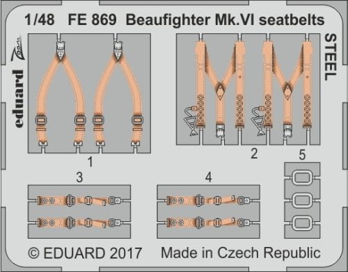 Go to product EDUARD FE869 - 1:48 Beaufighter Mk.VI seatbelts - Steel