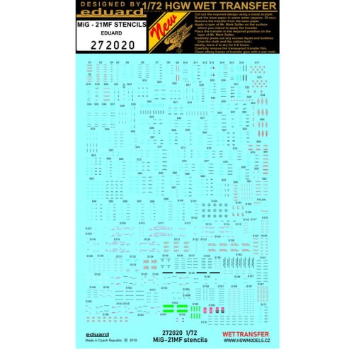 Go to product HGW 272020 - 1:72 MiG-21MF - Stencils