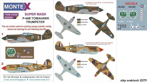 Go to product MONTEX K32254 - 1:32 P-40B Tomahawk