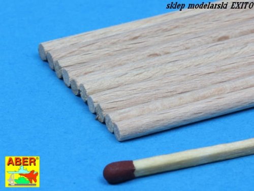 Go to product ABER WR3 - Wood round rods 3,00 mm length 250 mm x 10 pcs.