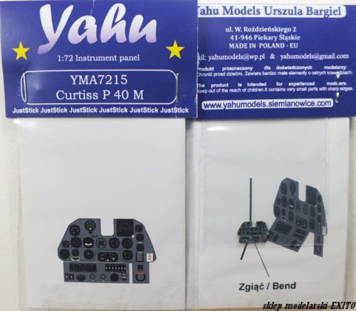 Go to product YAHU YMA7215 - 1:72 Curtiss P-40 M - Instrument Panel