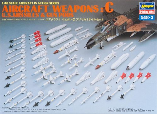 Go to product HASEGAWA X4803 - 1:48 U.S.Aircraft Weapons C - Missiles & Gun Pods