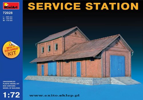 Go to product MINIART 72028 - 1:72 Service Station - multicolored kit
