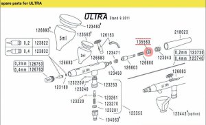 HARDER & STEENBECK 135563 - Needle chuck assembly locking nut for H&S Ultra airbrush