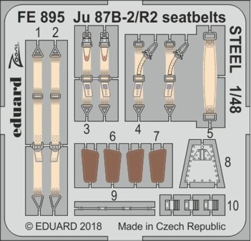 Go to product EDUARD FE895 - 1:48 Ju 87B-2/R2 seatbelts - Steel