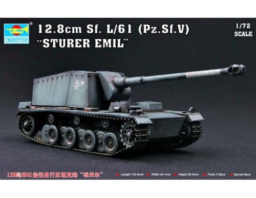 Go to product TRUMPETER 07210 - 1:72 12.8cm Sf. L/61 (Pz.Sf.V) Sturer Emil
