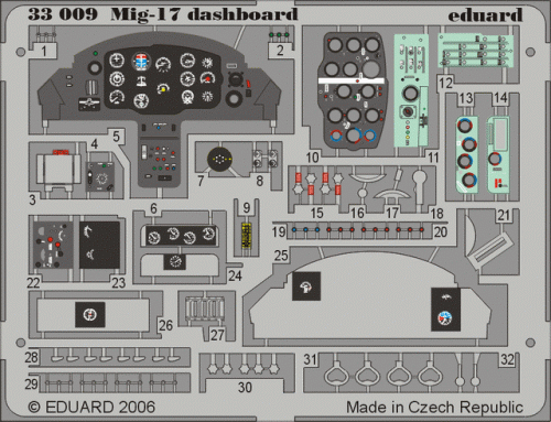Go to product EDUARD 33009 - 1:32 MiG-17 dashboard