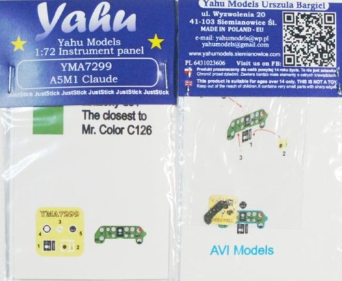 Go to product YAHU YMA7299 - 1:72 A5M1 Claude - Instrument Panel