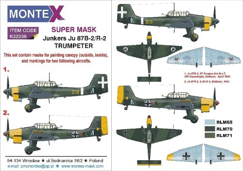 Go to product MONTEX K32236 - 1:32 Junkers Ju 87B-2 & R-2