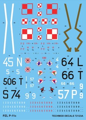 Go to product TECHMOD 72123 - 1:72 PZL P.11c