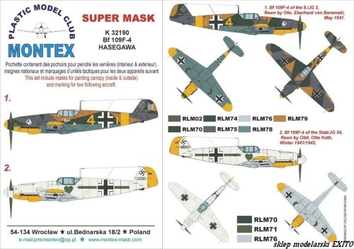 Go to product MONTEX K32190 - 1:32 Messerschmitt Bf 109F-4