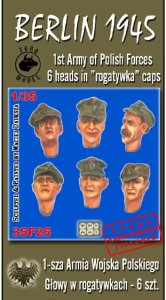 TORO MODEL 35F25 - 1:35 Berlin 1945 - 1st Army of Polish Forces - 6 heads in "rogatywka" caps
