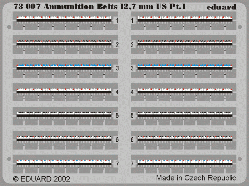 Go to product EDUARD 73007 - 1:72 Ammunition Belts US Cal.0.50