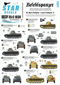 STAR DECALS 35-C1036 - 1:35 Befehlspanzer # 1. KL.Bef.Pz I, PzKpfw II, Beob.Pz. II.