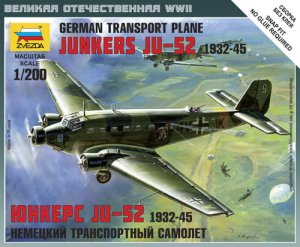 ZVEZDA 6139 - 1:200 German Transport Plane Junkers Ju-52 1932-45