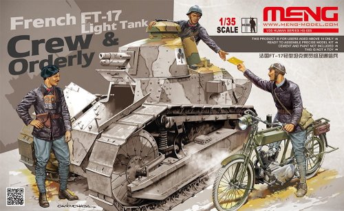 Go to product MENG MODEL HS005 - 1:35 French FT-17 Tank Crew & Orderly