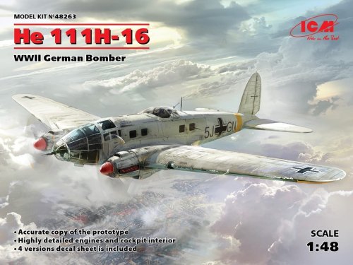 Go to product ICM 48263 - 1:48 Heinkel He 111H-16 WWII German Bomber