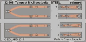 EDUARD 32906 - 1:32 Tempest Mk.II seatbelts - Steel