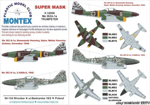 Go to product MONTEX K32058 - 1:32 Me-262 A-1a