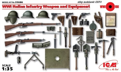 Go to product ICM 35686 - 1:35 WWI Italian Infantry Weapon and Equipment