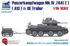 BRONCO CB 35030SP - 1:35 Panzerkampfwagen Mk IV, 744(e) (A13) & UE Trailer