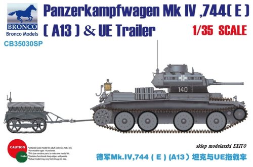 Go to product BRONCO CB 35030SP - 1:35 Panzerkampfwagen Mk IV, 744(e) (A13) & UE Trailer