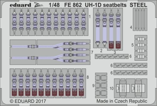 Go to product EDUARD FE862 - 1:48 UH-1D seatbelts - Steel
