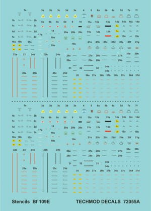 Go to product TECHMOD 72055 - 1:72 Me-109E Stencils