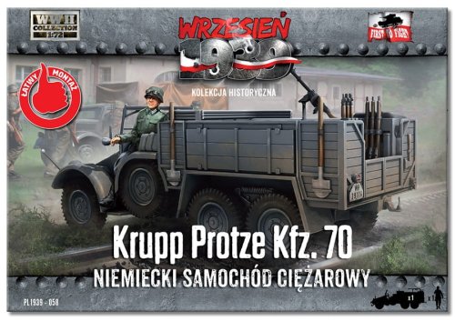 Go to product FIRST TO FIGHT 058 -  September 1939 - 1:72 Krupp Protze Kfz.70 - Model kit with historical magazine.