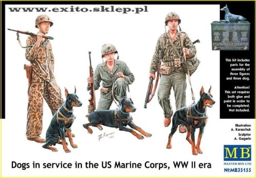 Go to product MASTER BOX 35155 - 1:35 Dogs in service in US Marine Corps WW II era