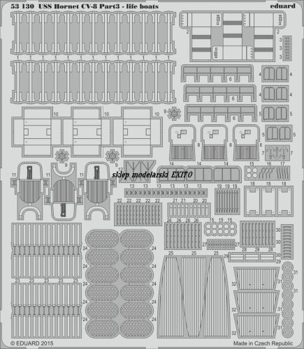 Go to product EDUARD 53130 - 1:200 USS Hornet CV-8 part 3 - life boats