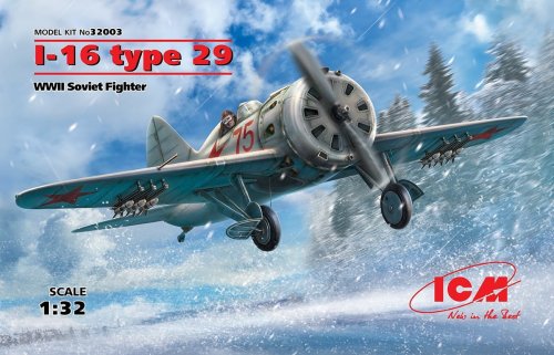 Go to product ICM 32003 - 1:32 Polikarpov I-16 type 29 WWII Soviet Fighter