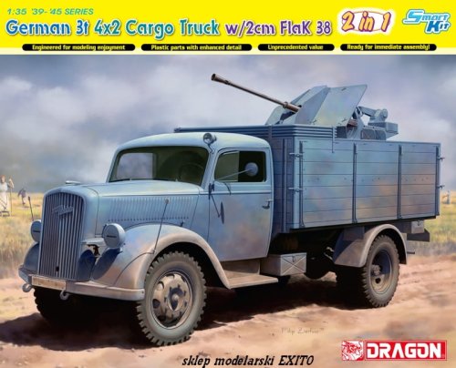 Go to product DRAGON 6828 - 1:35 German 3t 4x2 Truck w/2cm FlaK 38