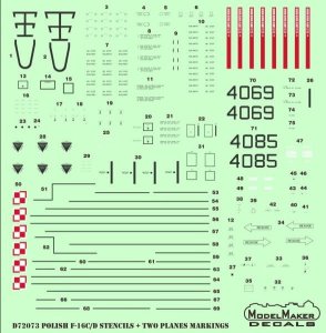 MODELMAKER D72073 - 1:72 Polish F-16C/D Stencils