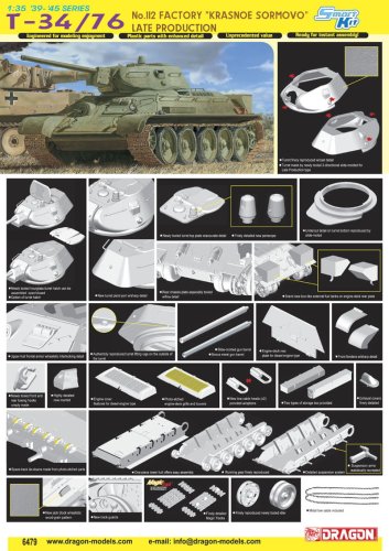 Go to product DRAGON 6479 - 1:35 T-34/76 No.112 Factory "Krasnoe Sormovo" Late Production