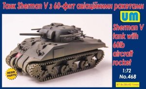 UNIMODELS 468 - 1:72 Sherman V tank with 60lb aircraft rocket