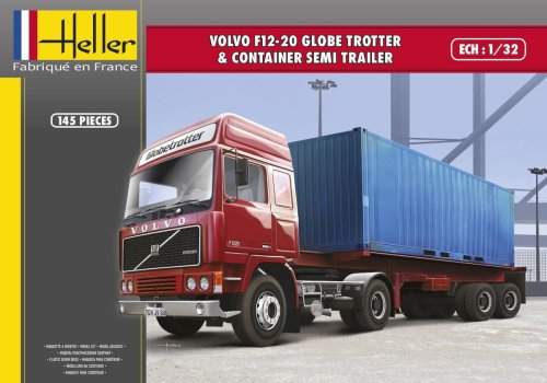 Go to product HELLER 81702 - 1:32 Volvo F12-20 GlobeTrotter & Container Semi Trailer