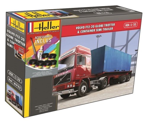 Go to product HELLER 57702 - 1:32 Volvo F12-20 GlobeTrotter & Container Semi Trailer
