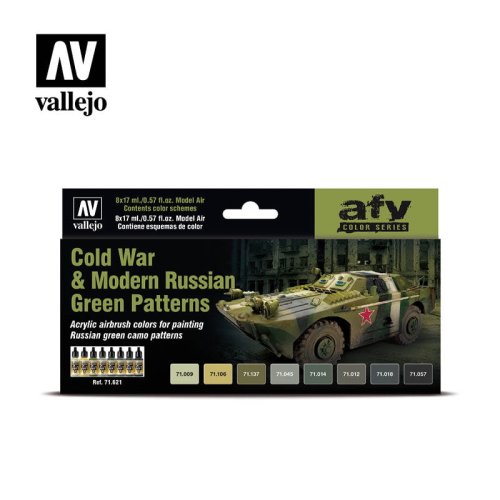 Go to product VALLEJO 71621 - Cold War & Modern Russian Green Patterns - Colors Set
