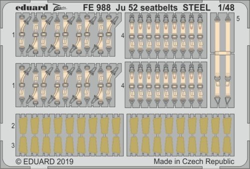 Go to product EDUARD FE988 - 1:48 Ju 52 seatbelts - Steel