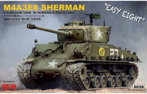 Go to product RYE FIELD MODEL 5028 - 1:35 M4A3E8 Sherman Easy Eight w/ workable track links