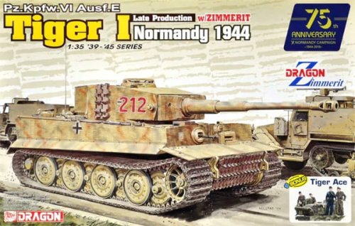 Go to product DRAGON 6947 - 1:35 Tiger I Late Production w/Zimmerit - Normandy 1944